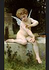 Butterfly Canvas Paintings - Cupid with a Butterfly
